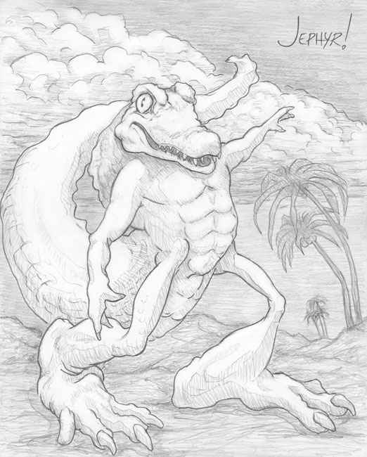 "Deep Swamp Boogie; - Pencil Drawing - Copyright 2019, Jephyr (Jeff Curtis), All Rights Reserved